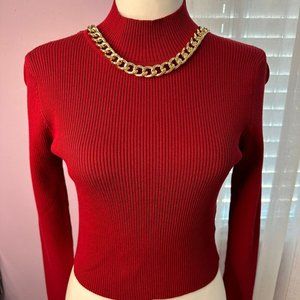 Turtle Neck Ribbed crop top Knit Sweater